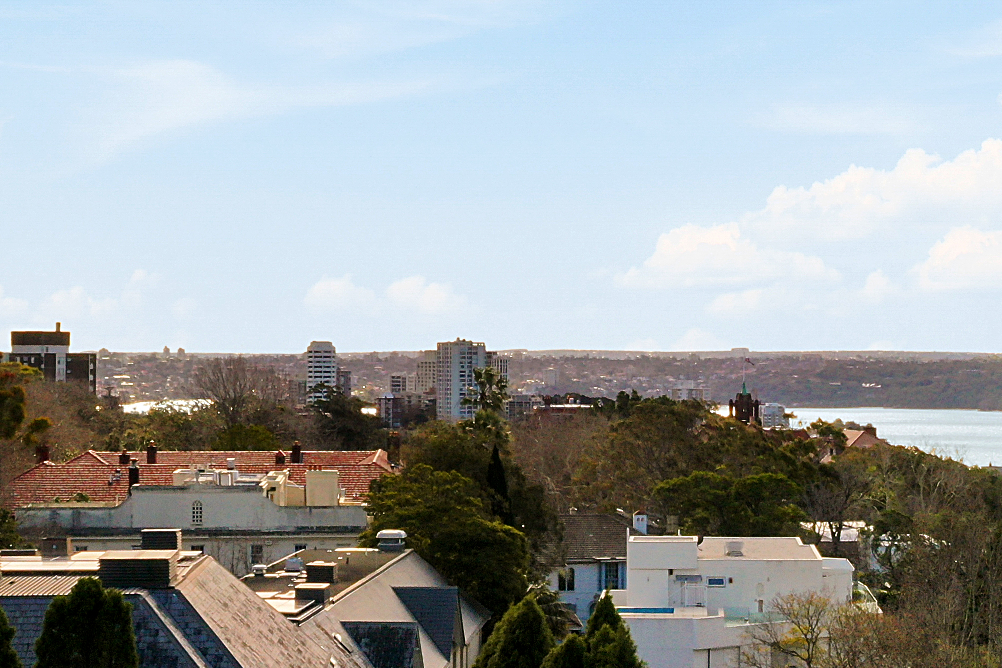 Elevated outlook towards harbour